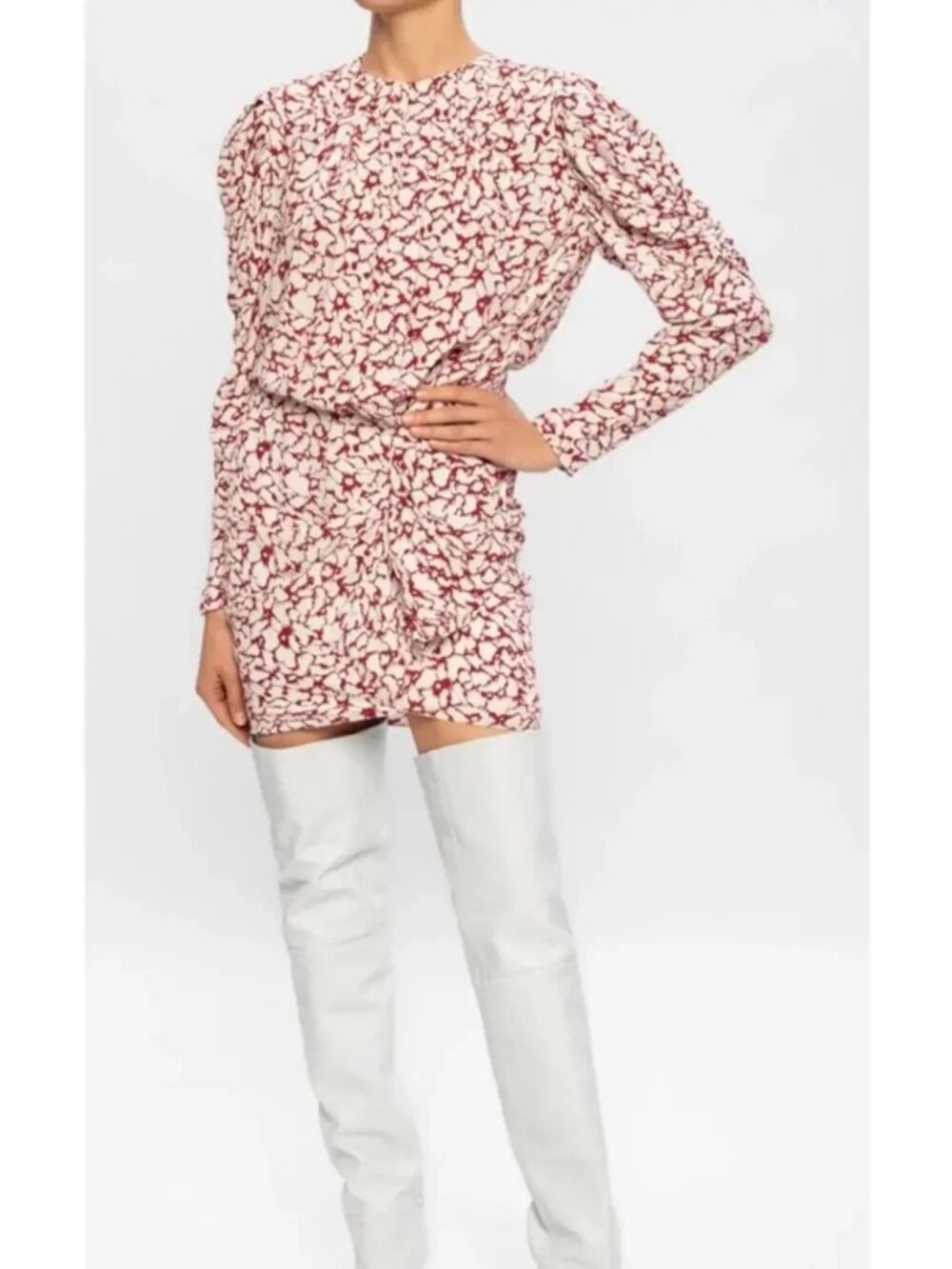 Isabel marrant - Selewyn Ruched printed crepe 100% Viscose Dress Sz 36 / Small